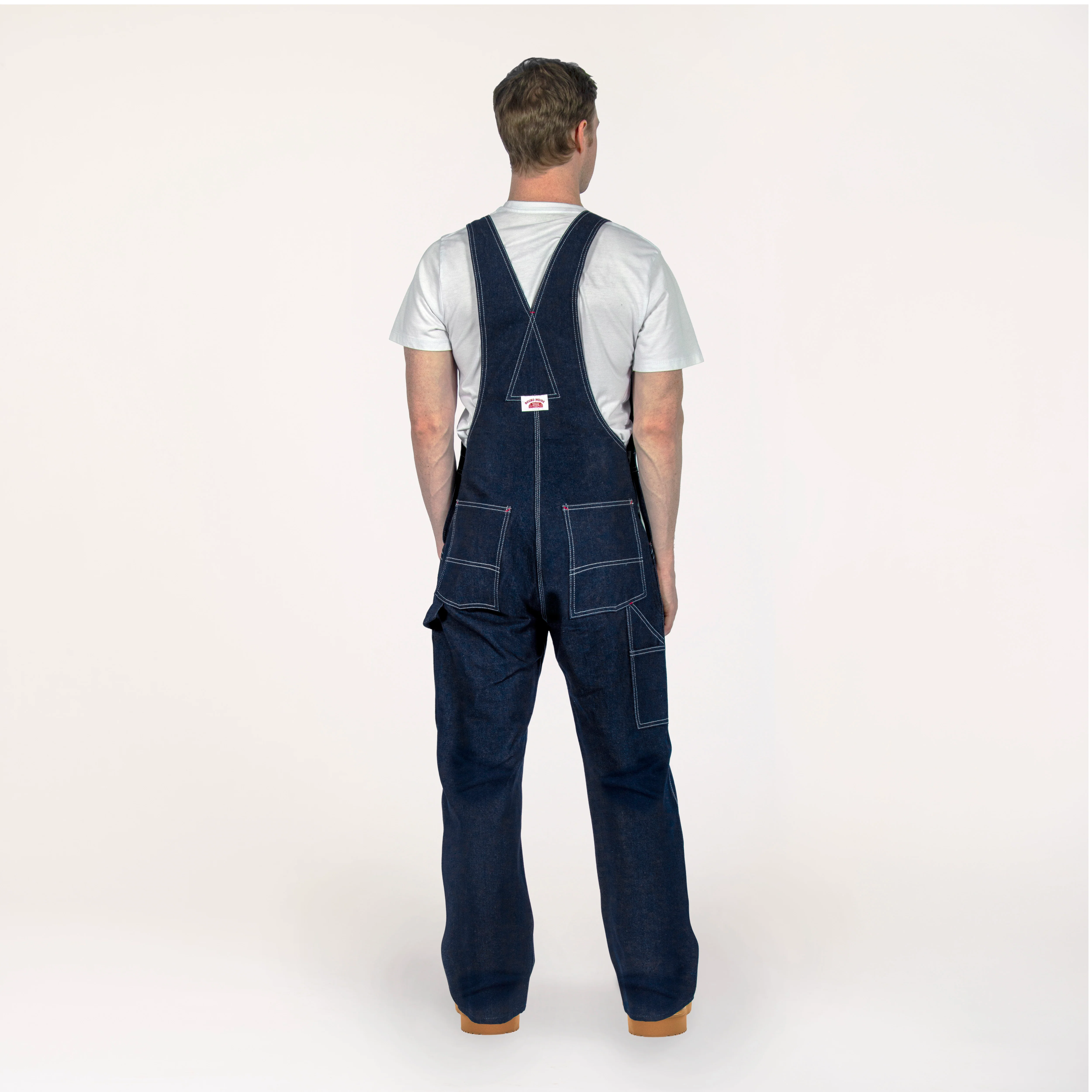 Non-USA Classic Blue Denim Zipper Fly Bib Overalls - Not Sewn in USA - Image 3