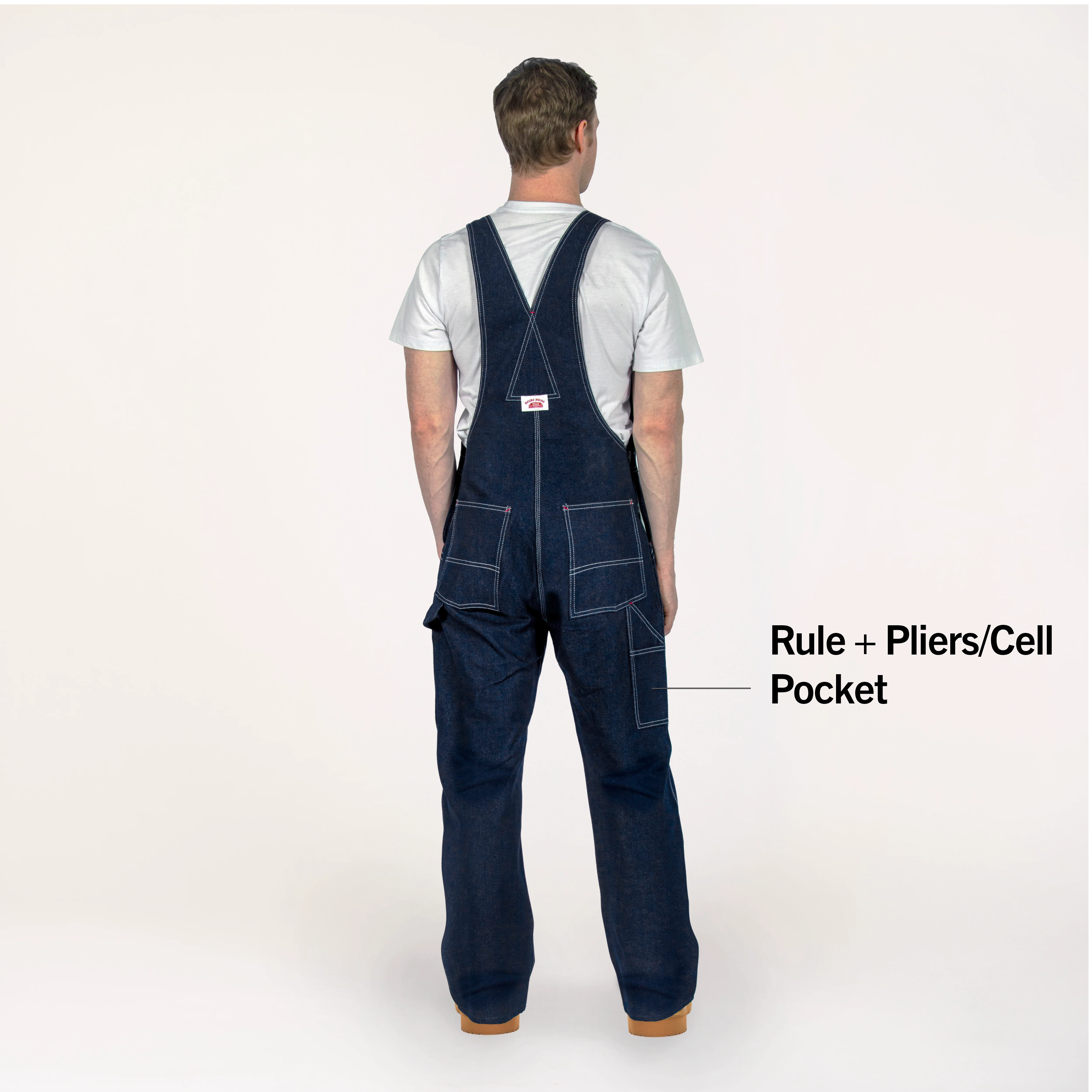 Non-USA Classic Blue Denim Zipper Fly Bib Overalls - Not Sewn in USA - Image 4