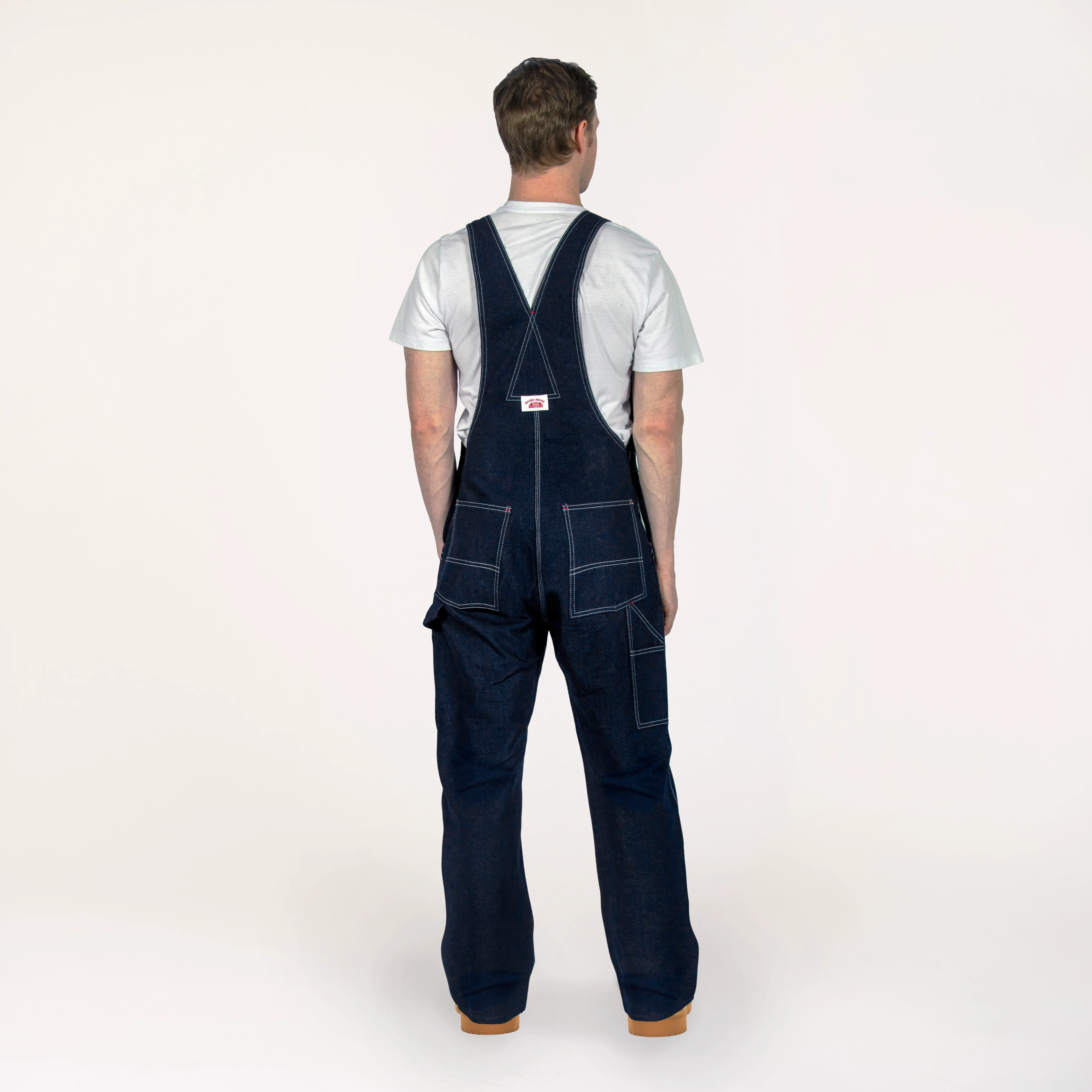 Non-USA Utility Zipper-Bib Blue Denim Overalls - Not Sewn in USA - Image 3