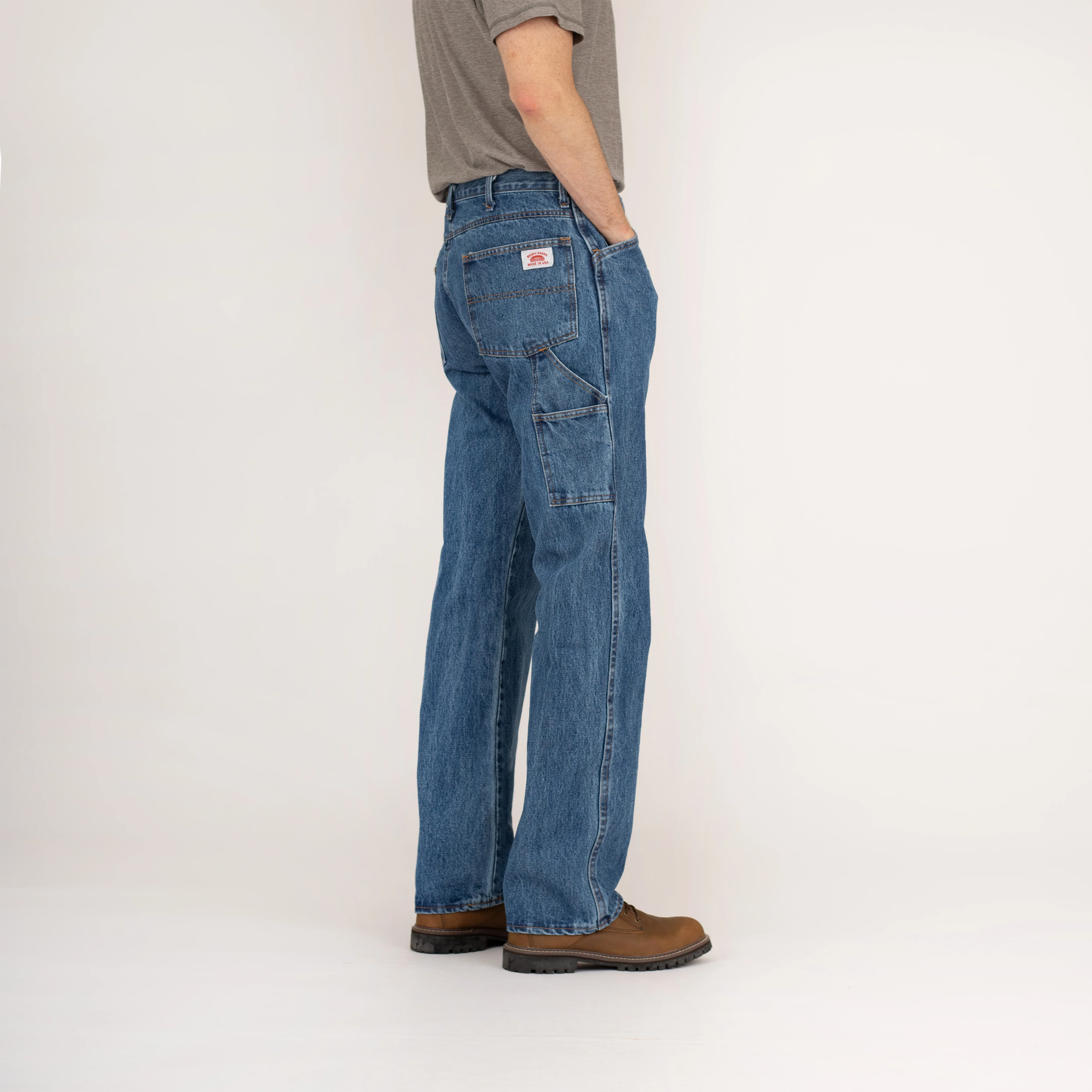 IRREGULAR #1010 American Made Carpenter Jean Dungaree Heavyweight Dark Stone Washed SECOND, NO RETURNS - Image 3